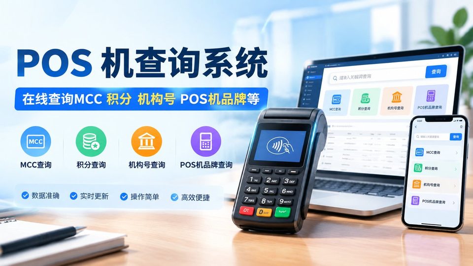 POS 机查询系统：在线查询 MCC、积分、机构号与 POS 机品牌