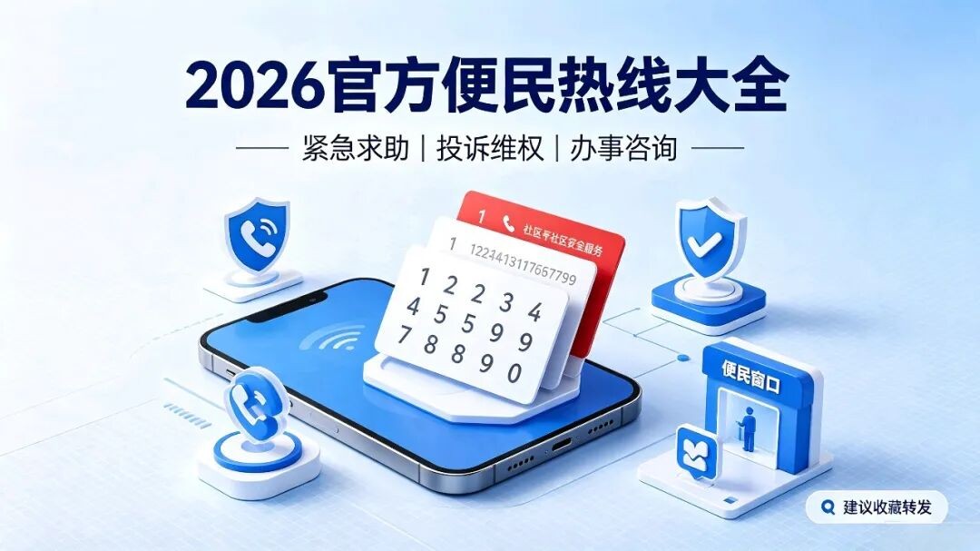 2026全国官方权威便民热线表,维权办事一通电话搞定,收藏备用